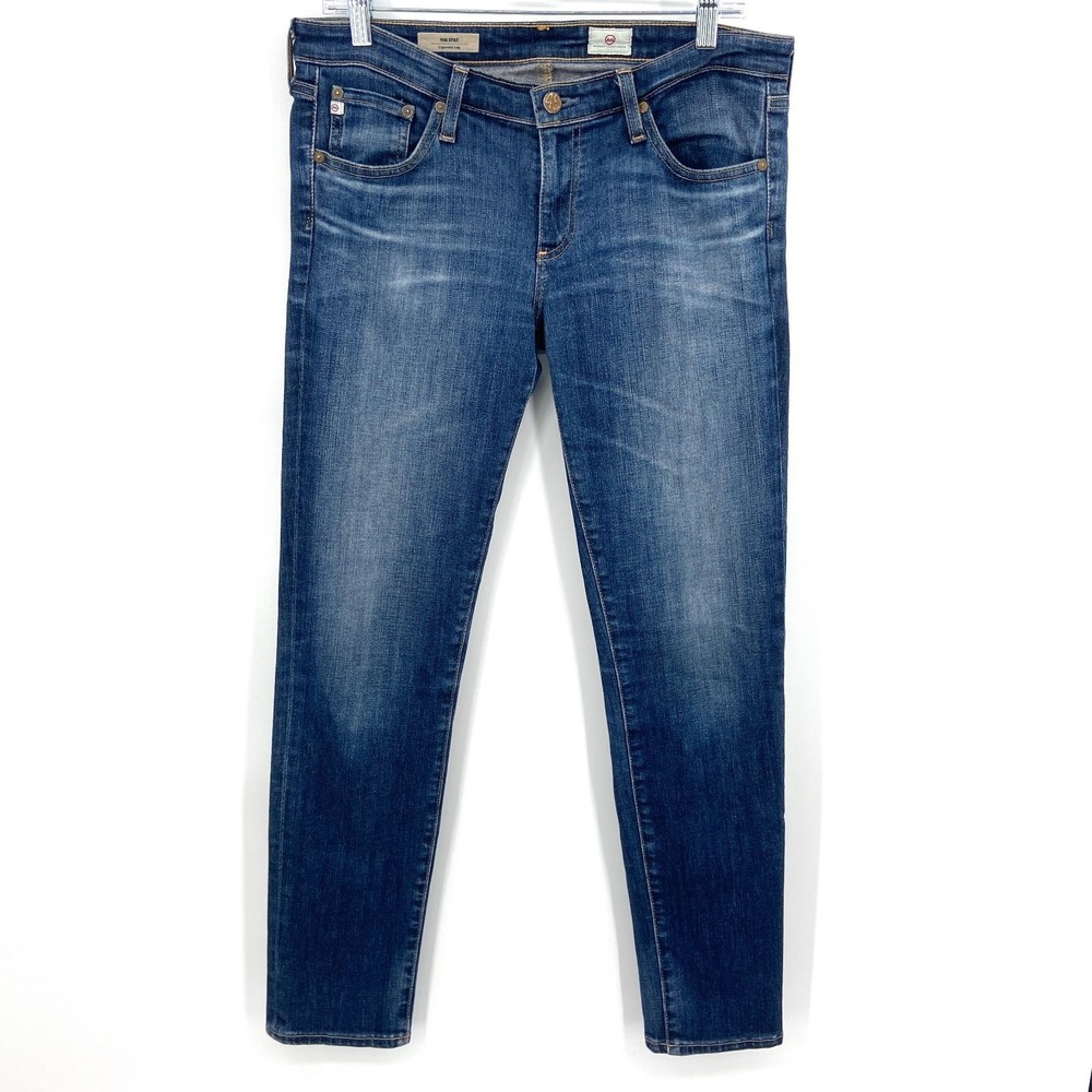 AG ADRIANO GOLDSCHMIED The Stilt Cigarette Straight Leg Denim Blue Jeans Size 30